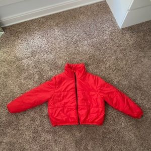 NWOT Red Cropped Puffer Jacket